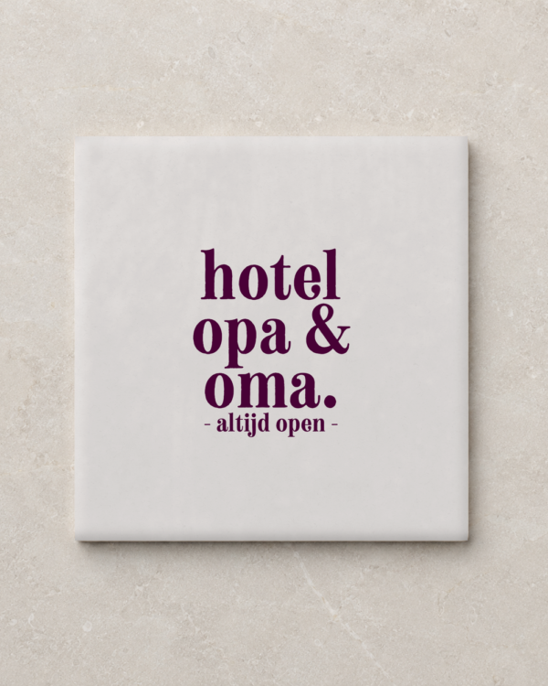 Kletsklei tegel - Hotel Opa & Oma. Altijd open - 10x10 Mat